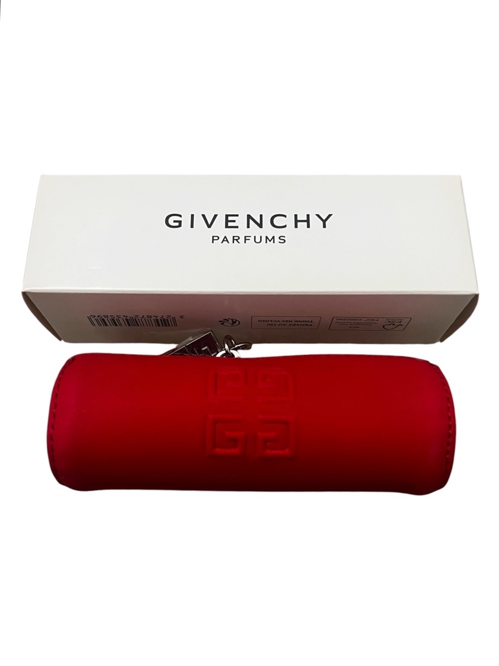 Givenchy Parfums Red Lipstick Holder Case Mini Travel Pouch Authentic Luxury
